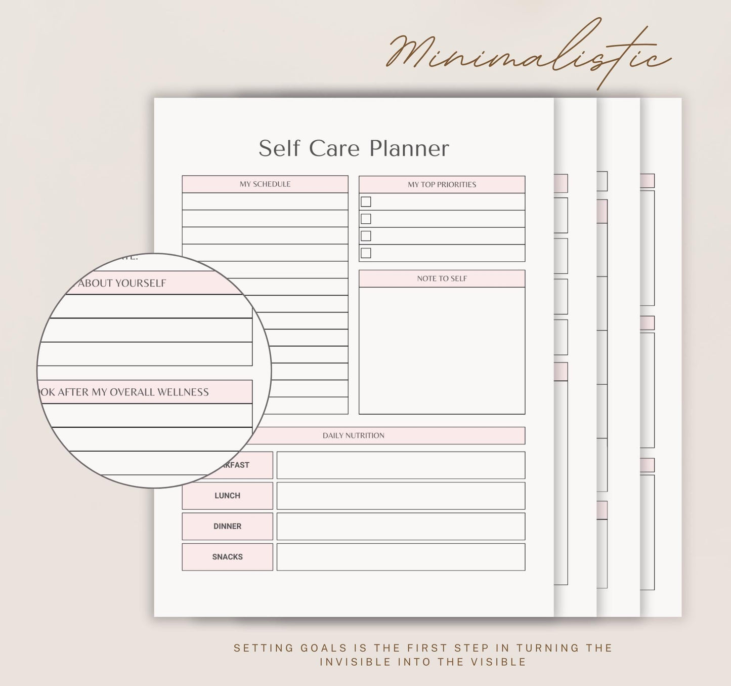 Digital Wellness Planner | Self-Care Journal, Habit Tracker & Mental Health Organizer PDF Download