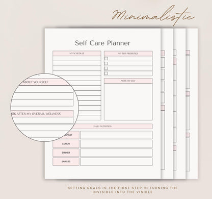 Digital Wellness Planner | Self-Care Journal, Habit Tracker & Mental Health Organizer PDF Download