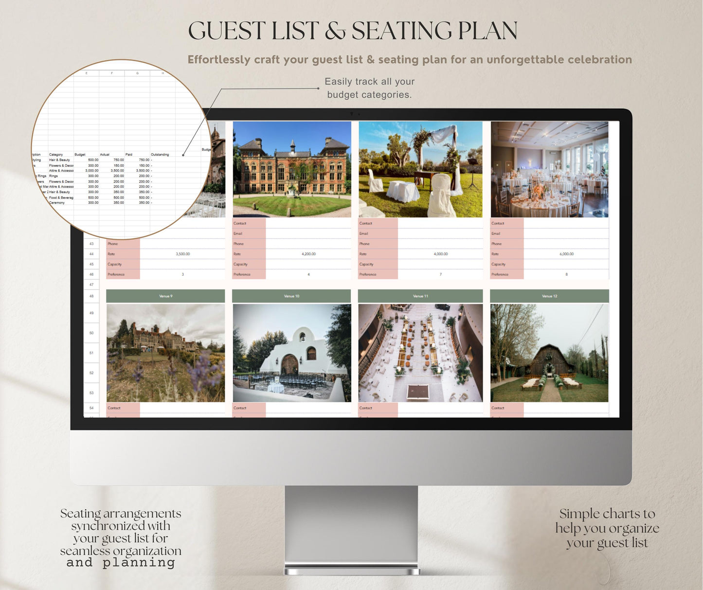 Ultimate Wedding Budget Spreadsheet | Editable Google Sheets & Excel Expense Tracker | Digital Cost Planner