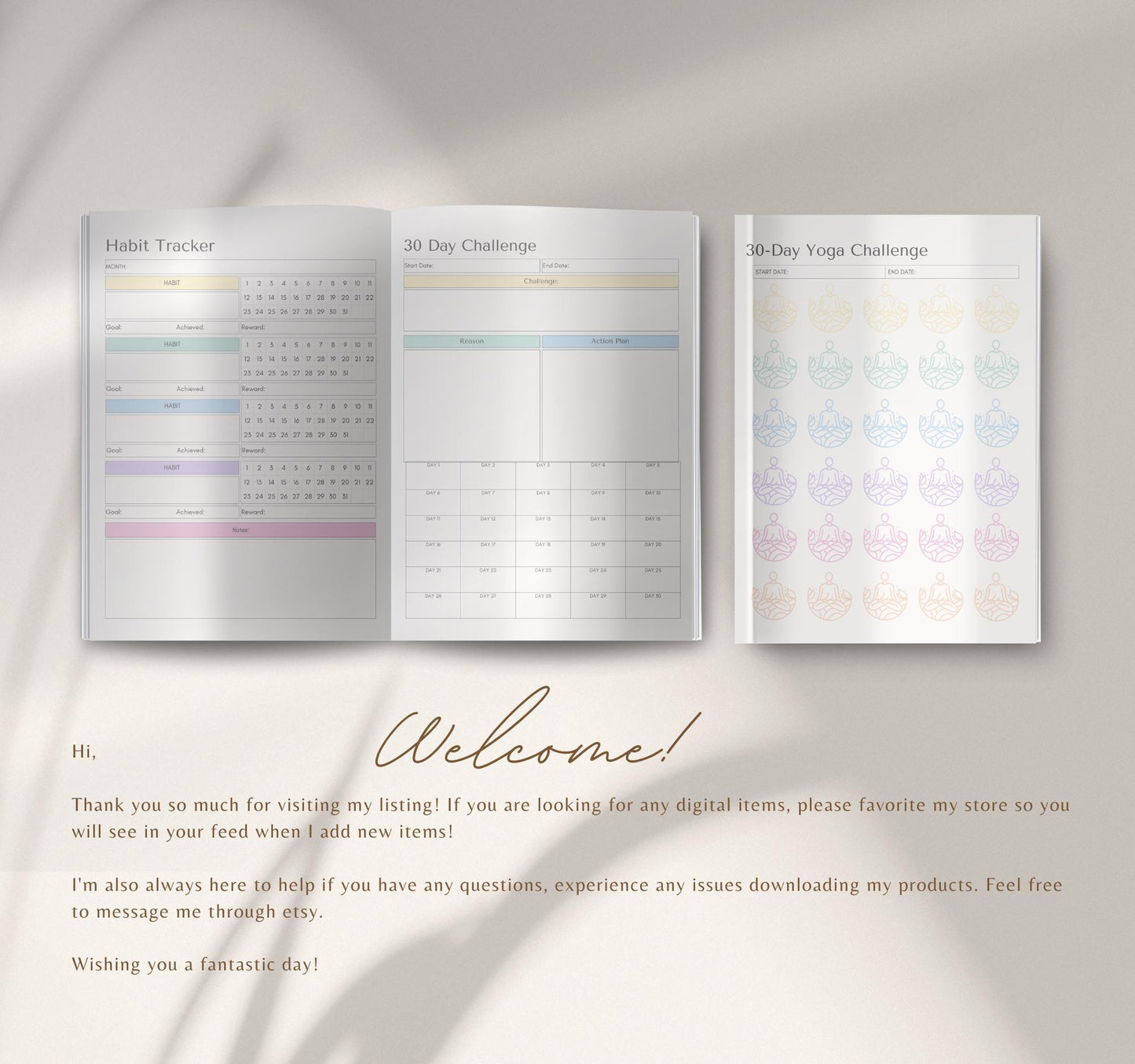 Health & Fitness Planner | Workout Tracker, Meal Planner, Wellness & Self-Care Journal PDF Download