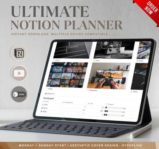 Ultimate Notion Template | All-in-One Digital Dashboard & Productivity System | Life & Business Organizer