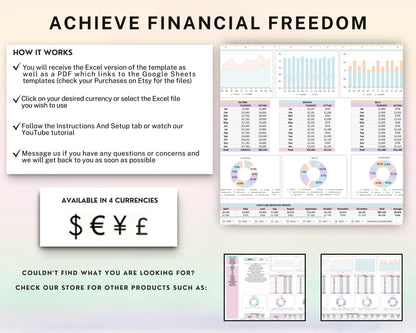 Family & Couple Financial Planner | Budget & Expense Tracker Spreadsheet | Google Sheets Money Organizer