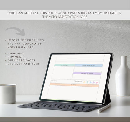 Digital Self-Care Planner | Wellness Journal, Habit Tracker & Mental Health Organizer PDF Download