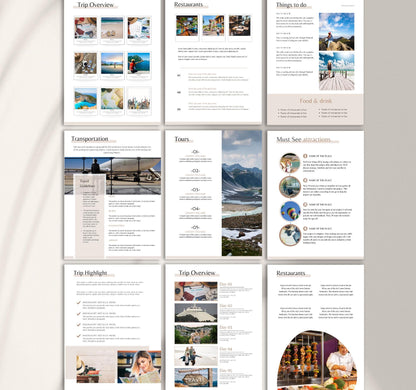 Travel Itinerary Planner | Digital Vacation & Trip Organizer | Editable PDF & Canva Template