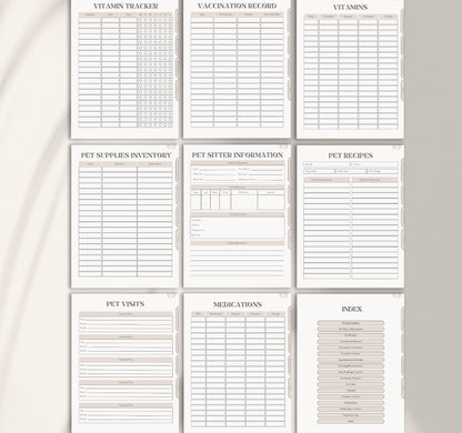 Pet Care Bundle | Dog & Cat Care Planner, Pet Health Journal & Vet Tracker | Printable Digital Download