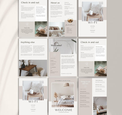 Minimalist Welcome Book Template | Editable Canva Guide for Short-Term Rentals & Vacation Homes