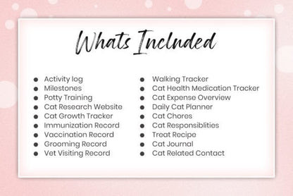Cat Care Planner | Printable Pet Journal, Health Record & Vet Appointment Tracker | Digital Download