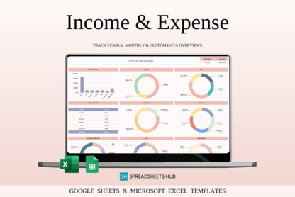 Business & Finance Bundle | Income & Expense Tracker, ChatGPT Prompts & Content Creator Spreadsheet | Digital Download