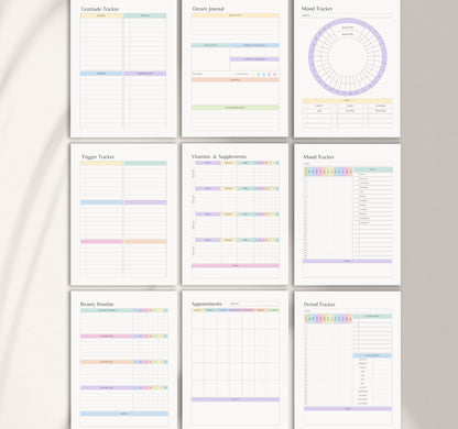Digital Self-Care Planner | Wellness Journal, Habit Tracker & Mental Health Organizer PDF Download