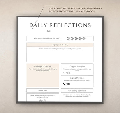 Anxiety & Depression Planner | Digital Mental Health Journal, Mood Tracker & Self-Care Workbook PDF