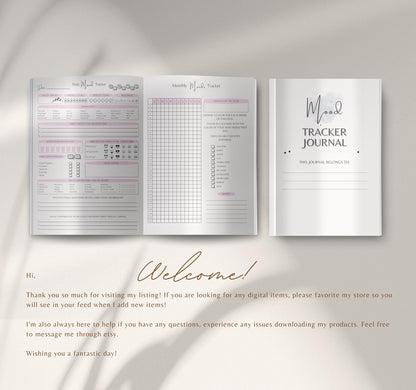 Mood Tracker Journal | Mental Health Log, Anxiety Tracker & Self-Care Diary PDF Download