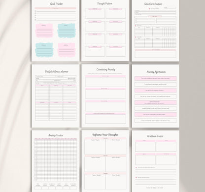 Mental Health Planner Bundle | Self-Care Journal, Anxiety Tracker & Wellness Organizer PDF