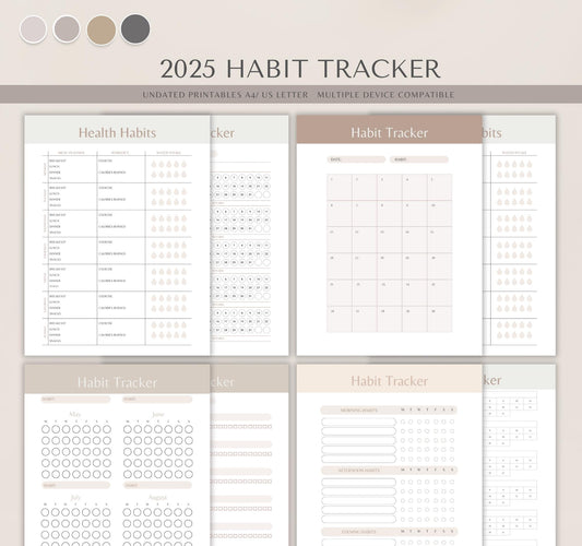 Habit Tracker Printable | Daily & Weekly Habit Log, Goal Planner & Self-Improvement Journal PDF Download
