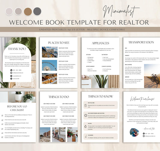 Airbnb Welcome Book Template | Editable Canva Guide for Short-Term Rentals & Vacation Homes