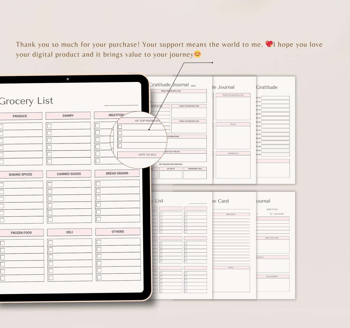 Digital Wellness Planner | Self-Care Journal, Habit Tracker & Mental Health Organizer PDF Download