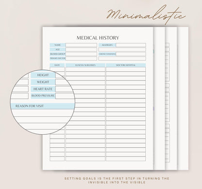 Digital Medical Planner | Health Tracker, Medication Log & Doctor Visit Organizer | Symptom Journal PDF Download