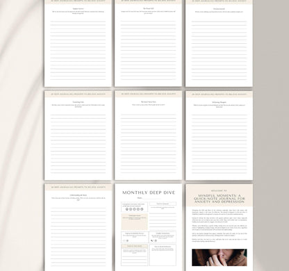 Anxiety & Depression Planner | Digital Mental Health Journal, Mood Tracker & Self-Care Workbook PDF