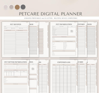 Pet Care Bundle | Dog & Cat Care Planner, Pet Health Journal & Vet Tracker | Printable Digital Download