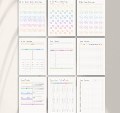 Health & Fitness Planner | Workout Tracker, Meal Planner, Wellness & Self-Care Journal PDF Download