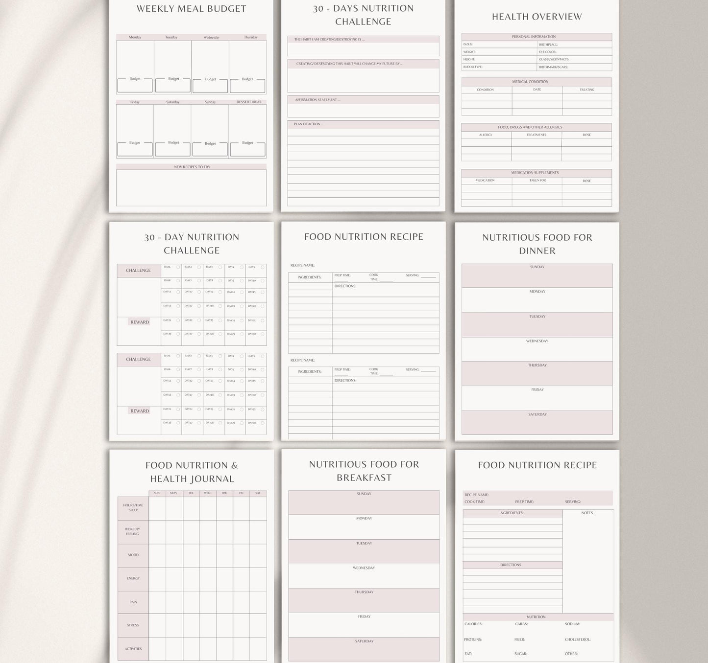 Nutrition Plan for Busy Moms, 9–5 Workers & Vegetarians | Meal Prep Guide & Healthy Eating Planner PDF