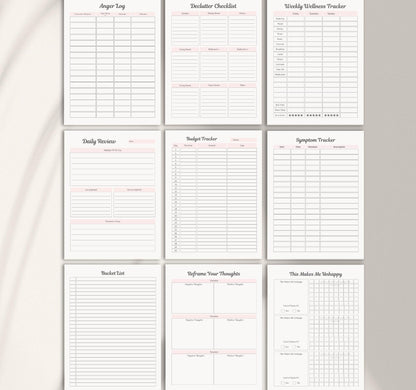 Health & Self-Care Planner | Wellness Journal, Habit Tracker & Mental Health Organizer PDF Download