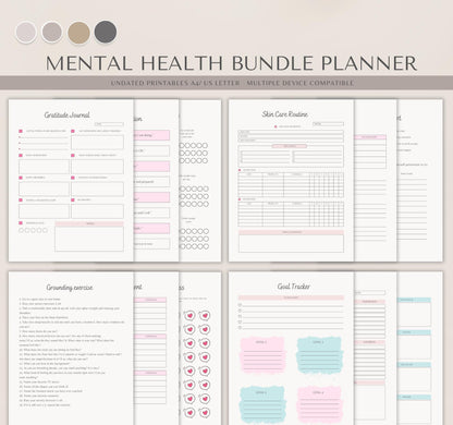 Mental Health Planner Bundle | Self-Care Journal, Anxiety Tracker & Wellness Organizer PDF