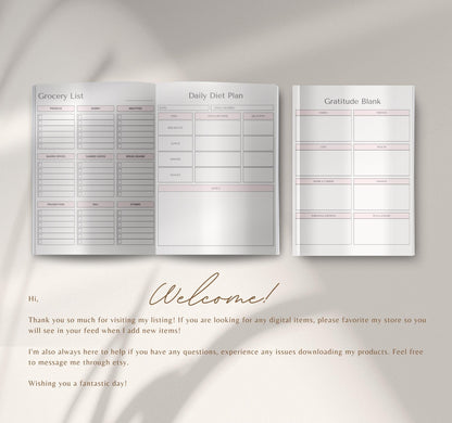 Digital Wellness Planner | Self-Care Journal, Habit Tracker & Mental Health Organizer PDF Download
