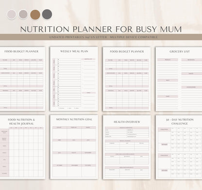 Nutrition Plan for Busy Moms, 9–5 Workers & Vegetarians | Meal Prep Guide & Healthy Eating Planner PDF
