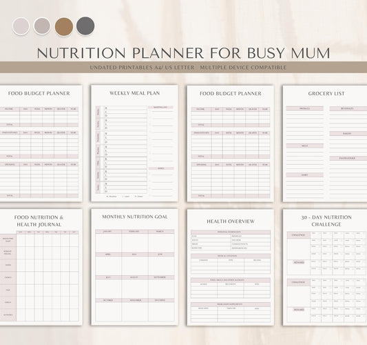 Nutrition Plan for Busy Moms, 9–5 Workers & Vegetarians | Meal Prep Guide & Healthy Eating Planner PDF
