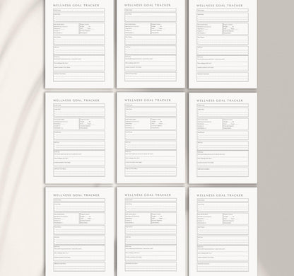 Wellness Goal Tracker | Self-Care, Habit Tracker & Health Planner PDF Download