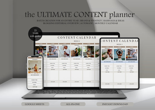 Content Calendar Spreadsheet | Social Media Planner | Editable Google Sheets & Excel Template